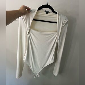 Wild Fable Cream Long Sleeve Bodysuit